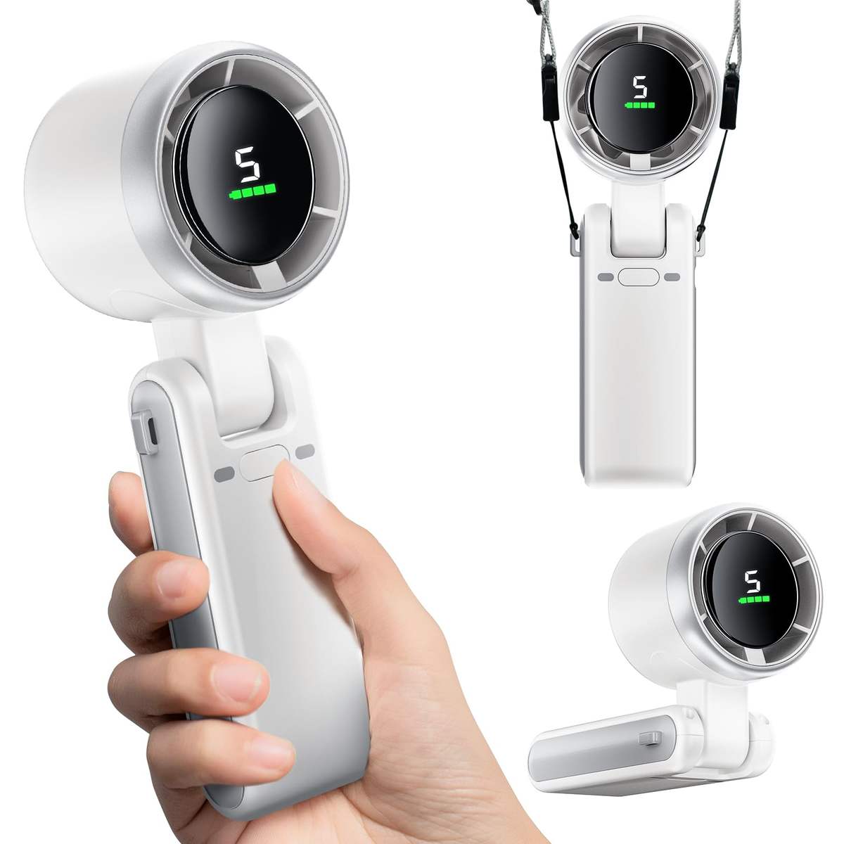 Portable Handheld Mini Fan – Foldable Turbo Airflow Fan - Image 3