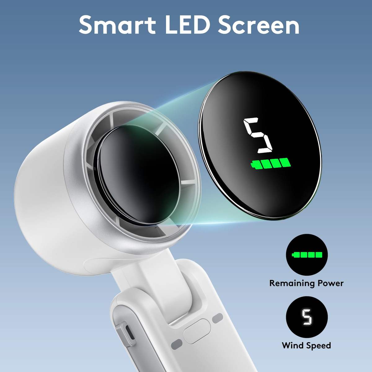 Portable Handheld Mini Fan – Foldable Turbo Airflow Fan - Image 5